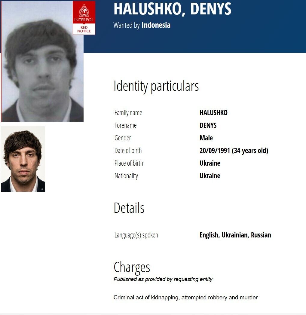 Интерпол объявил в розыск подозреваемых в убийстве Игоря Комарова на Бали: среди них есть граждане Украины. Фото