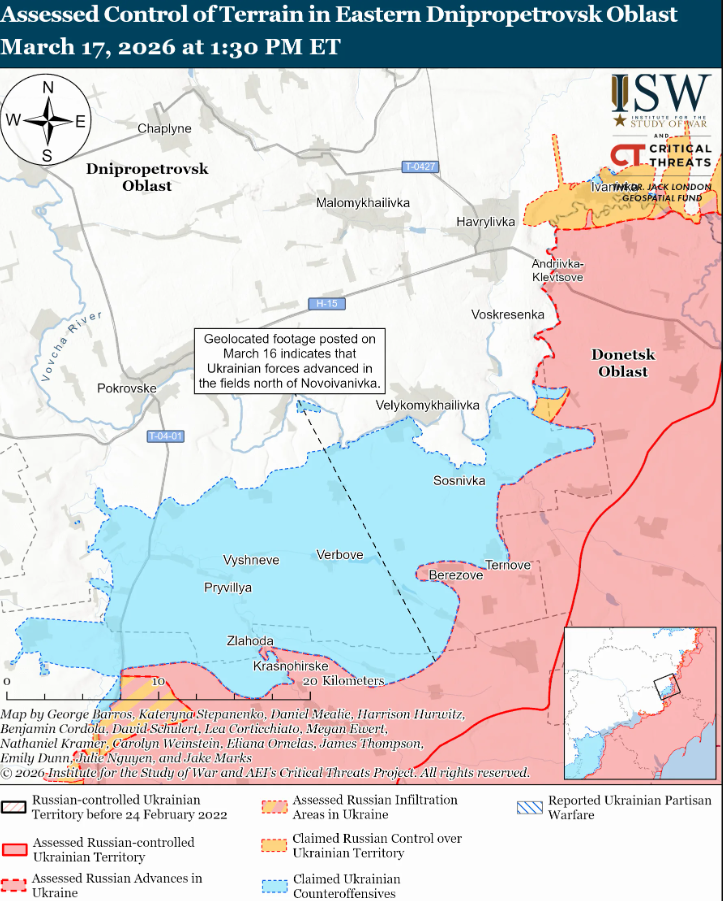 Українські війська просунулися поблизу Олександрівки та на заході Запорізької області – ISW
