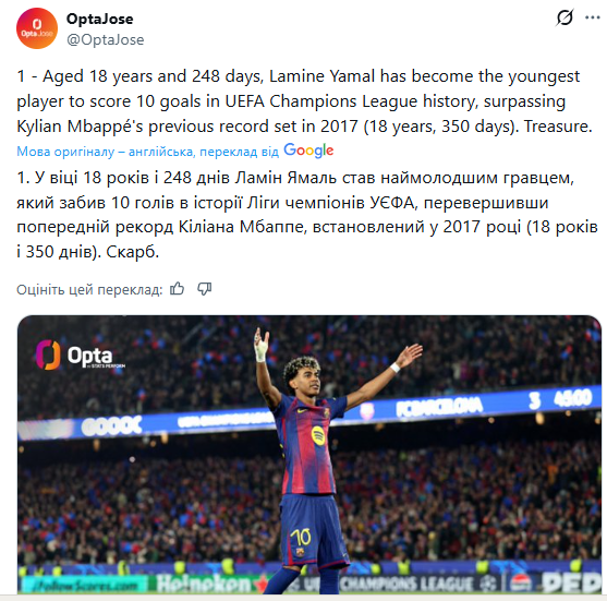 У Лізі чемпіонів встановлено історичний рекорд. Відео