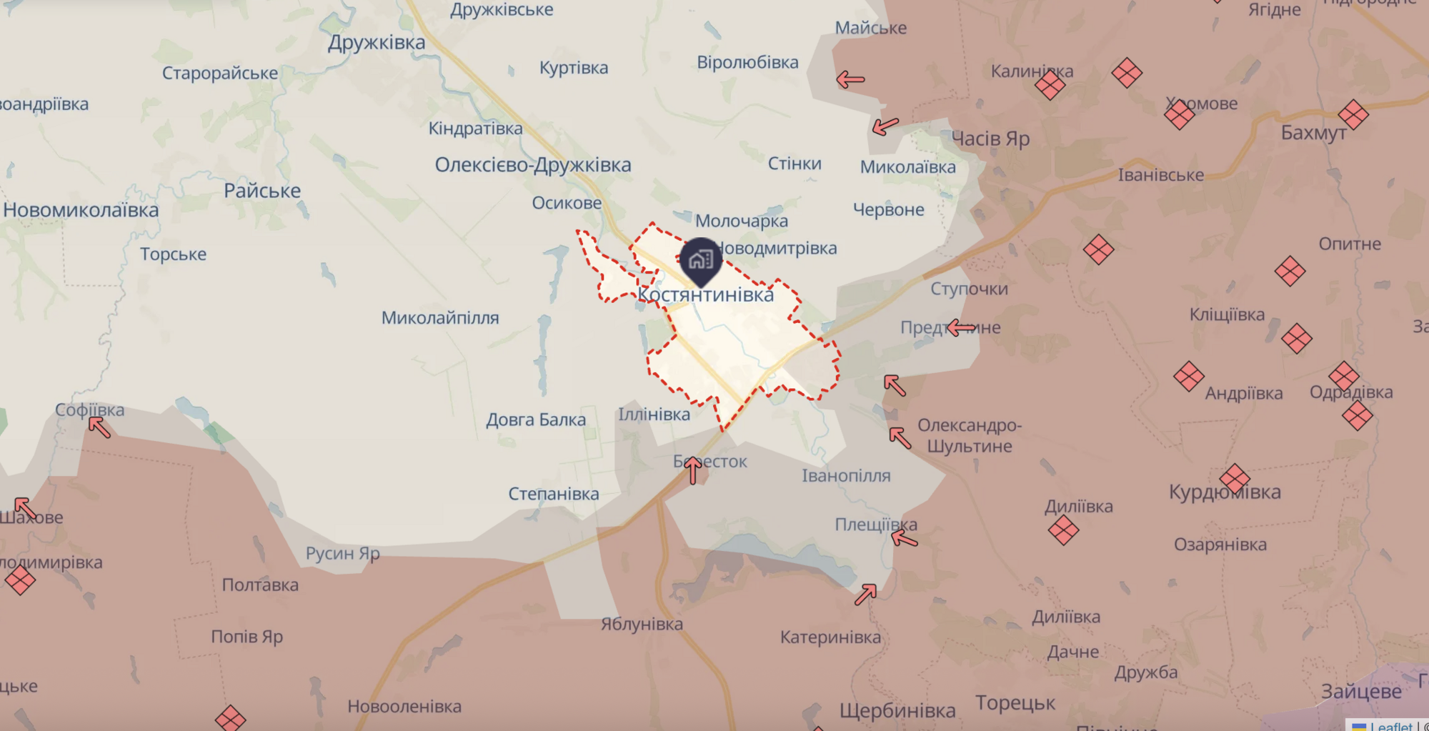 Стирають квартал за кварталом: ЗСУ показали, який вигляд має Костянтинівка під щоденними ударами армії РФ. Фото