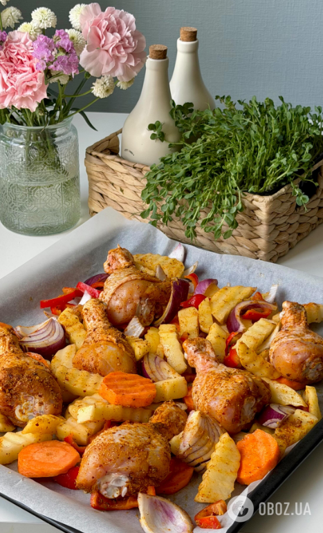 Як смачно запекти курячі гомілки з овочами в духовці: ідеальний варіант для вечері