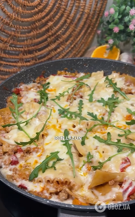 Ленивая лазанья на сковородке: как приготовить сытное блюдо без заморочки