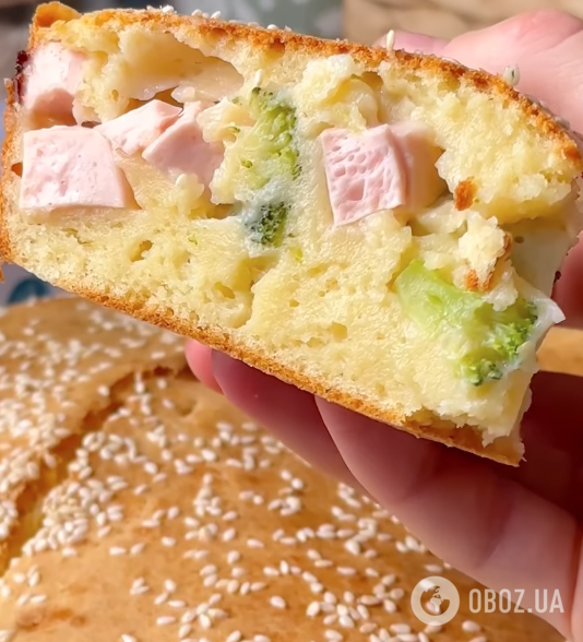 Легкий заливний пиріг із ковбасою та броколі: найлегший рецепт смачної альтернативи хлібу