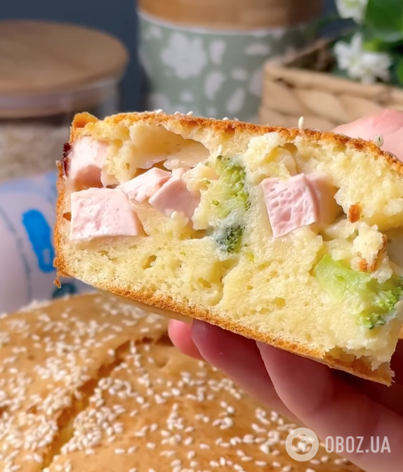 Легкий заливний пиріг із ковбасою та броколі: найлегший рецепт смачної альтернативи хлібу