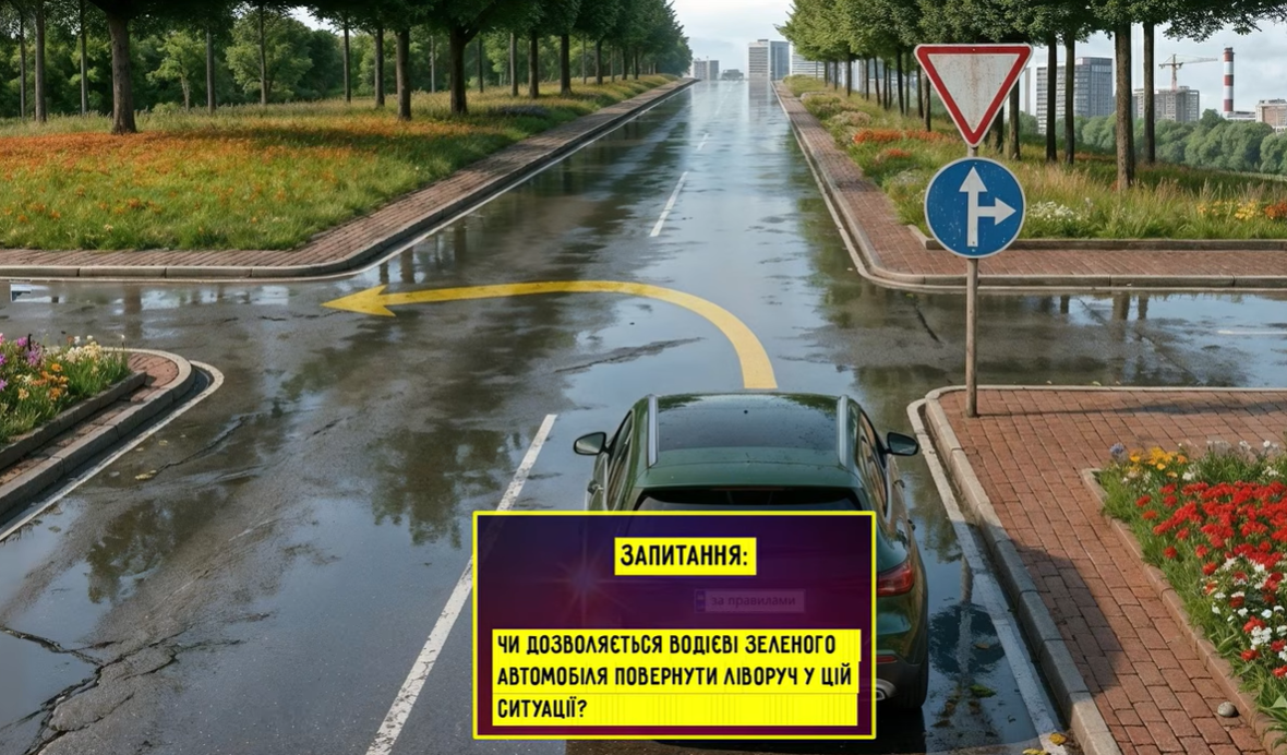 Чи дозволений поворот ліворуч? Завдання для водіїв