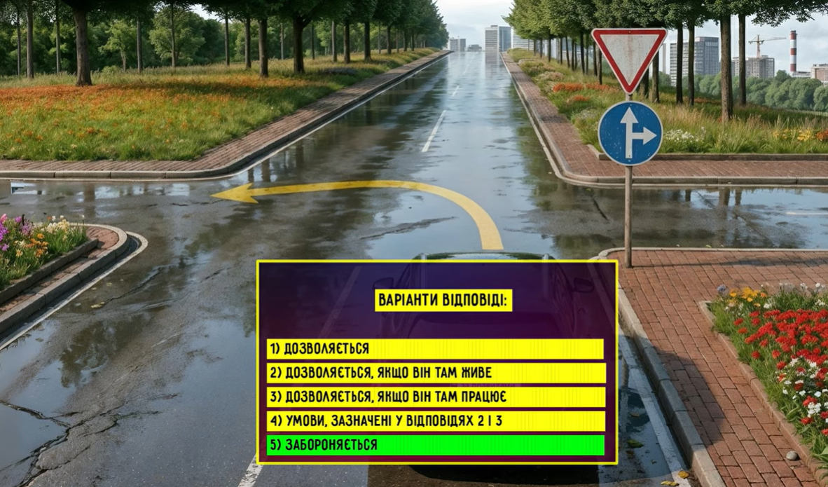 Чи дозволений поворот ліворуч? Завдання для водіїв