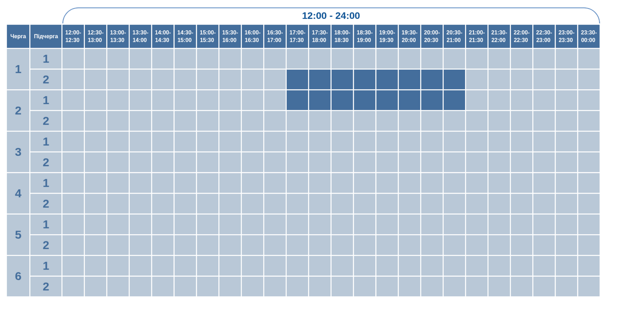 График отключений электроэнергии на Волыни.