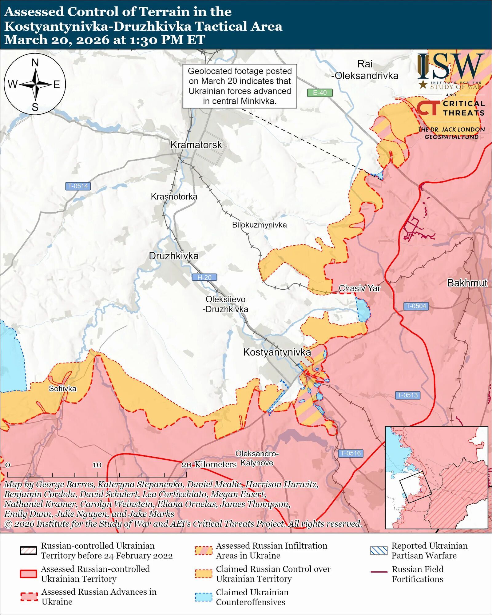 Українські війська просунулися біля Слов'янська, Гуляйполя і на тактичному напрямку Костянтинівка-Дружківка – ISW