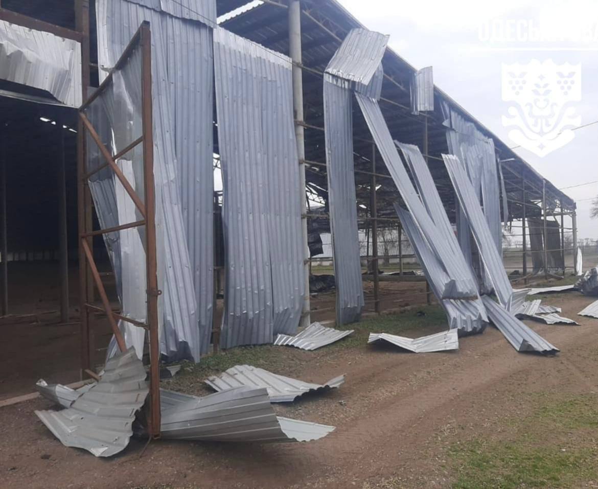 Ворог масовано атакував Одещину дронами: пошкоджені ферма і зернові ангари. Фото