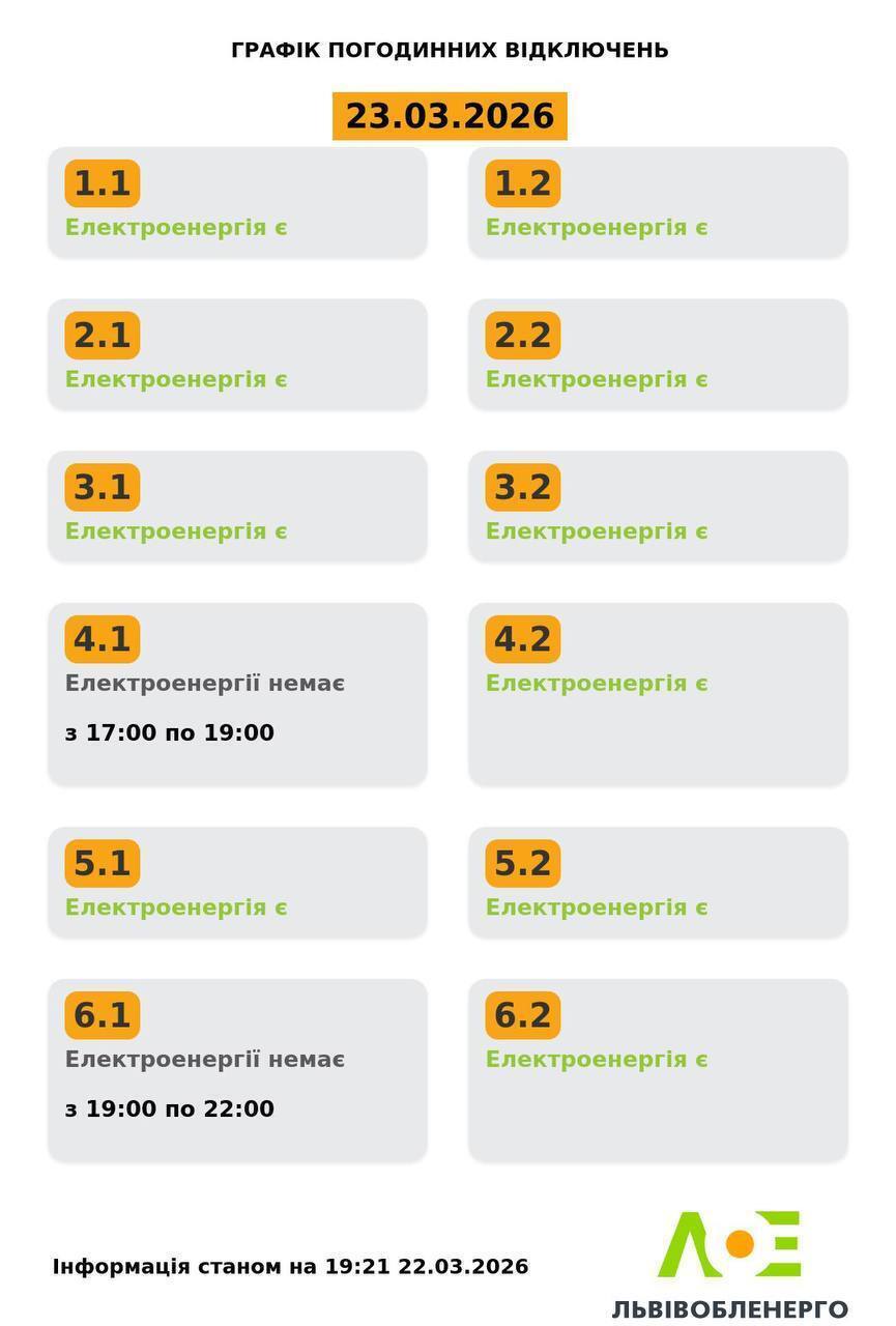 Відключення повертаються: коли і де не буде світла в Україні 23 березня