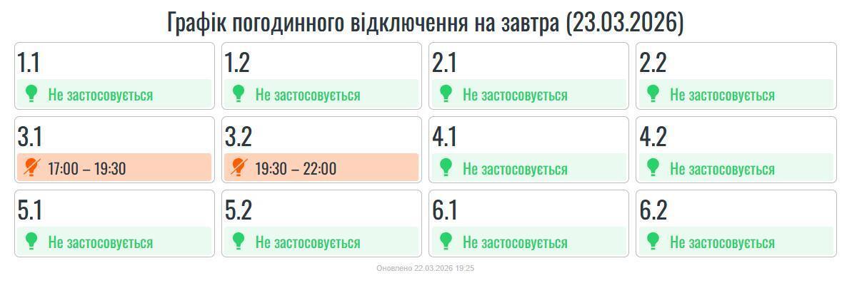 Відключення повертаються: коли і де не буде світла в Україні 23 березня
