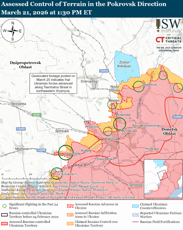 ЗСУ просунулися на 3 напрямках, у ворога є успіхи біля Покровська: карти ISW