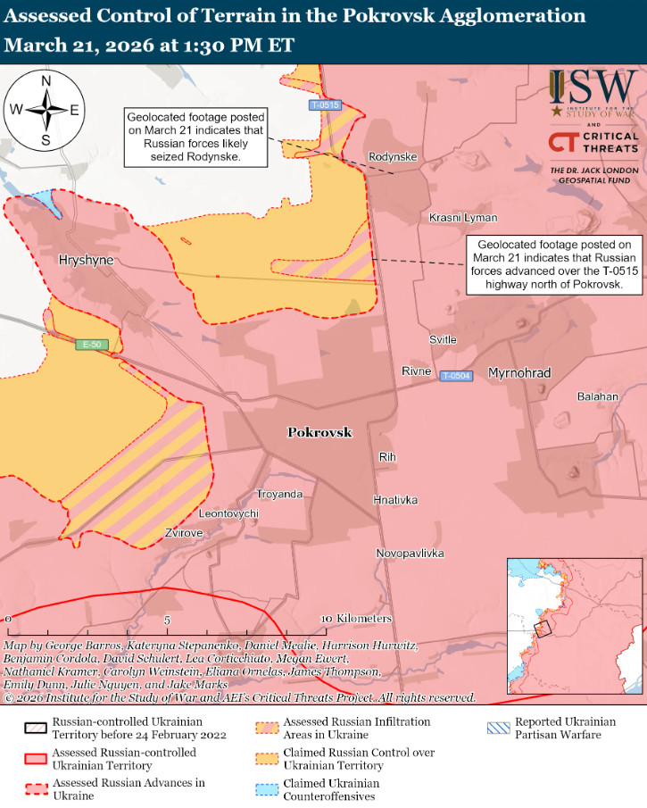 ЗСУ просунулися на 3 напрямках, у ворога є успіхи біля Покровська: карти ISW