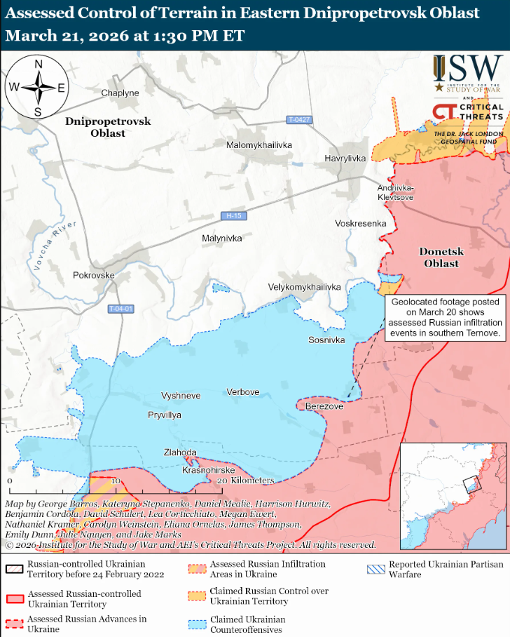 ЗСУ просунулися на 3 напрямках, у ворога є успіхи біля Покровська: карти ISW