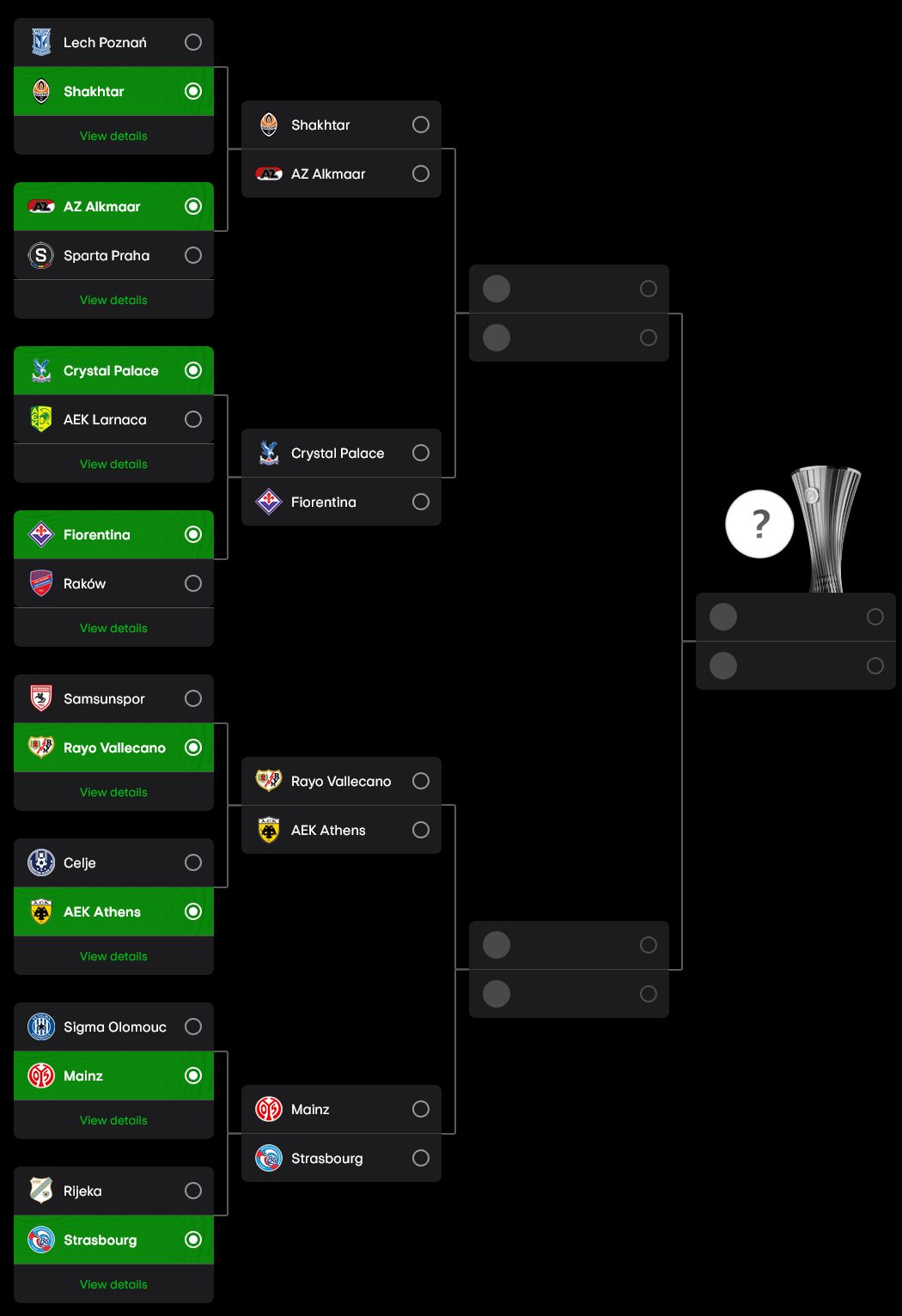 У разі успіху в дуелі з АЗ український "Шахтар" зустрінеться з найсильнішим у парі "Кристал Пелас" – "Фіорентина"