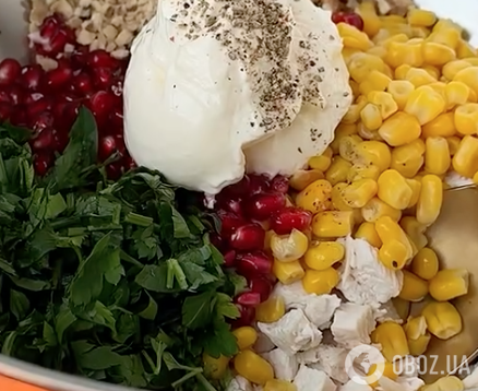 Сытный праздничный салат из филе, с гранатом и с майонезом: делимся легким рецептом
