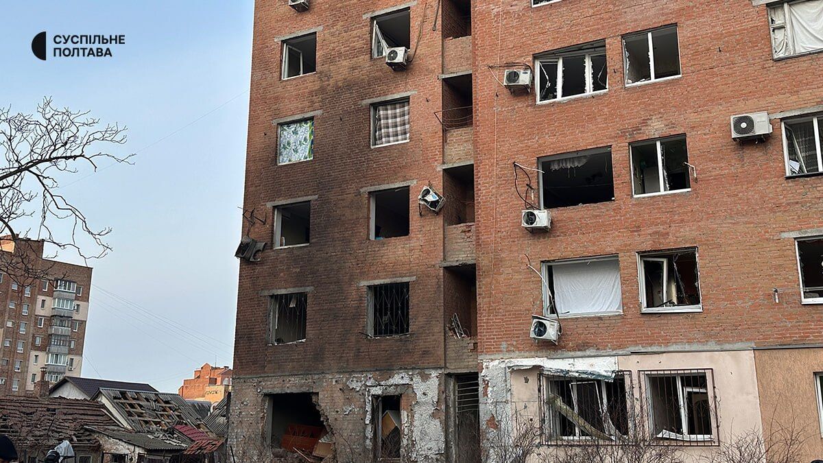У Полтаві внаслідок атаки РФ пошкоджено житлові будинки та готель: двоє людей загинули, 11 поранено