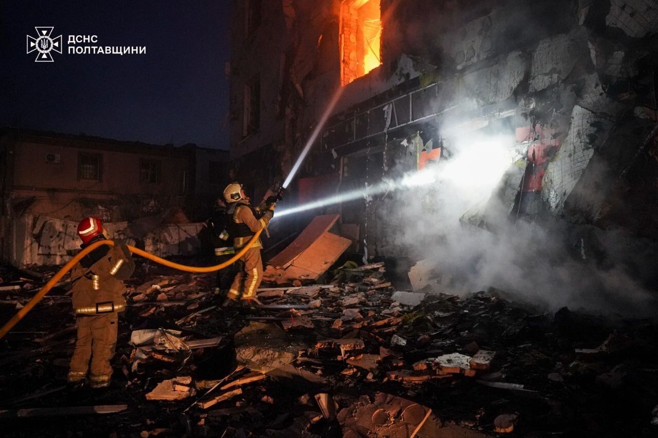 У Полтаві внаслідок атаки РФ пошкоджено житлові будинки та готель: двоє людей загинули, 11 поранено