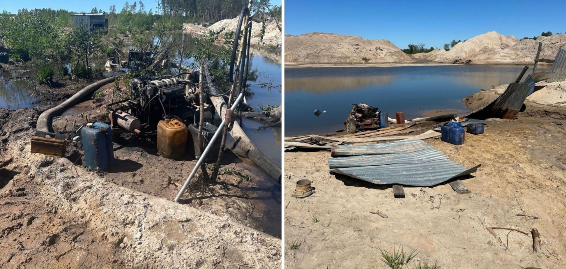 Места незаконной добычи янтаря