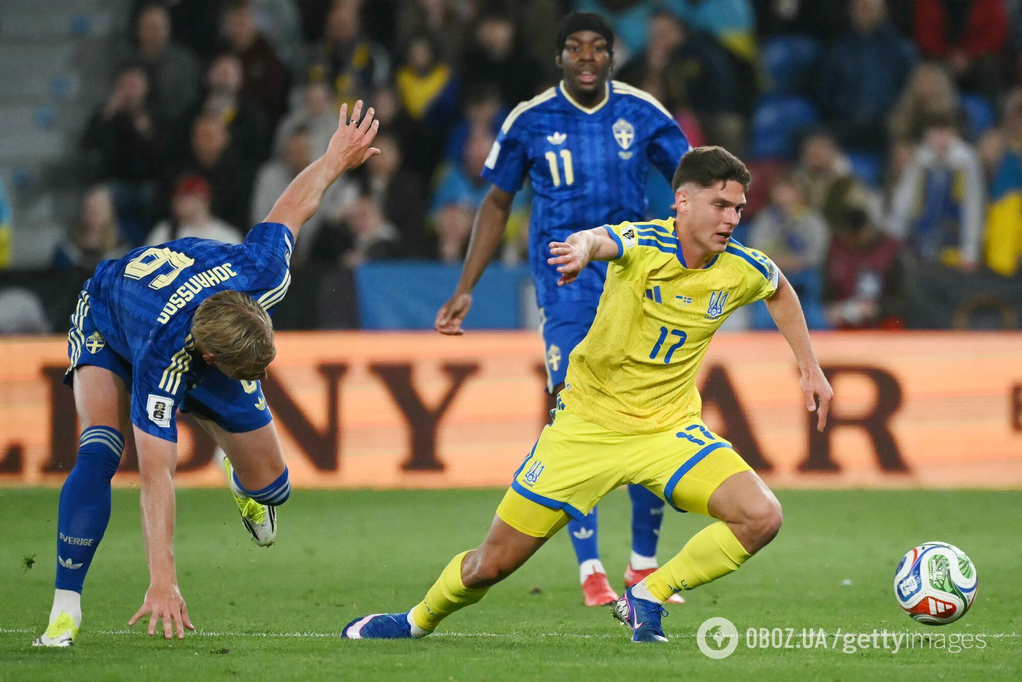 Сборная Украины пропустила три гола от Швеции и не вышла на ЧМ-2026 по футболу. Видео голов