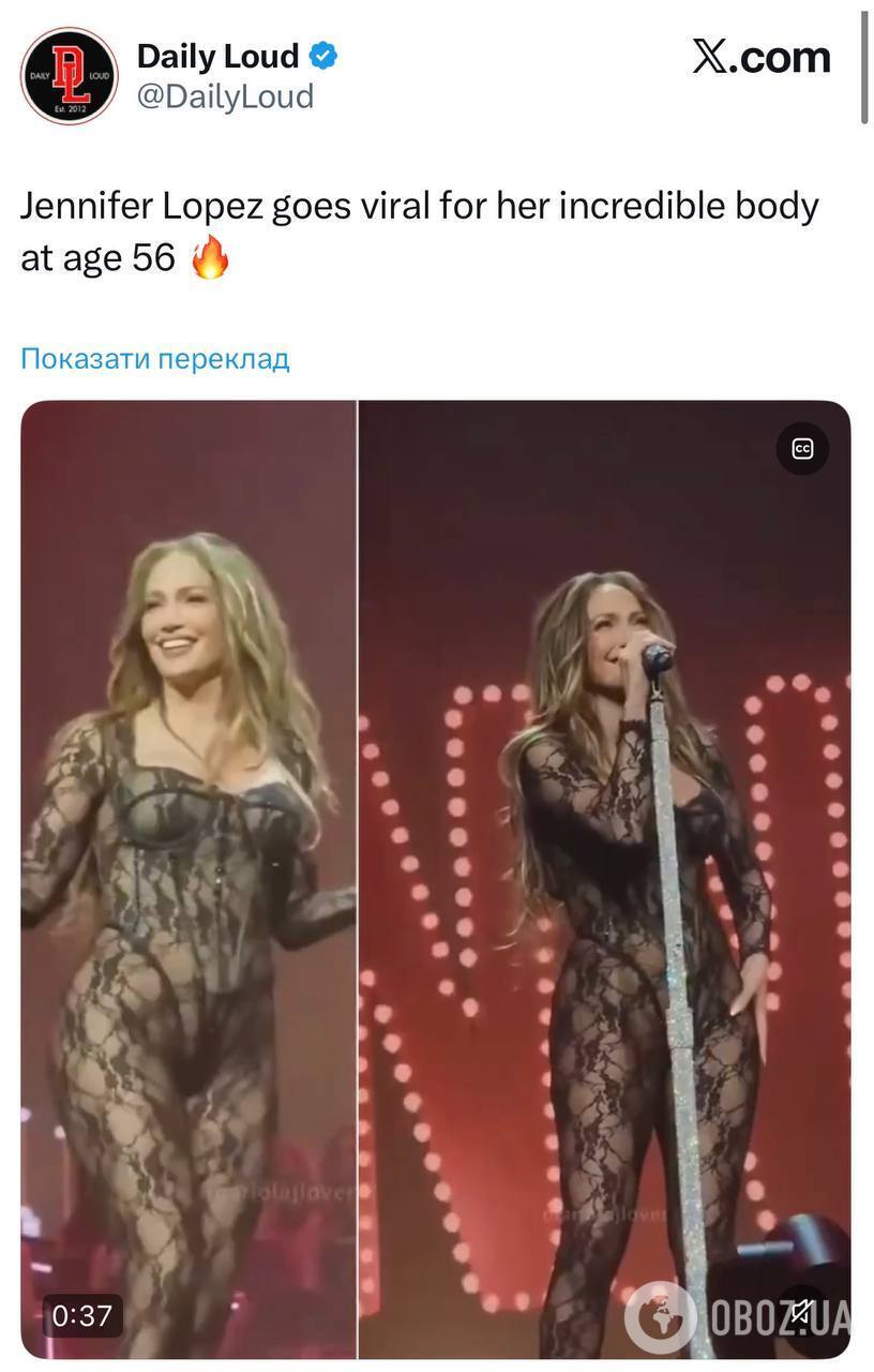 56-летняя Дженнифер Лопес в "голом" комбинезоне посветила фантастической фигурой и стала звездой соцсетей. Видео