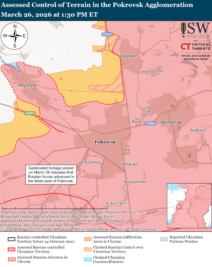 Украинские войска продвинулись на Александровском направлении, западе Запорожской и севере Харьковской областей – ISW