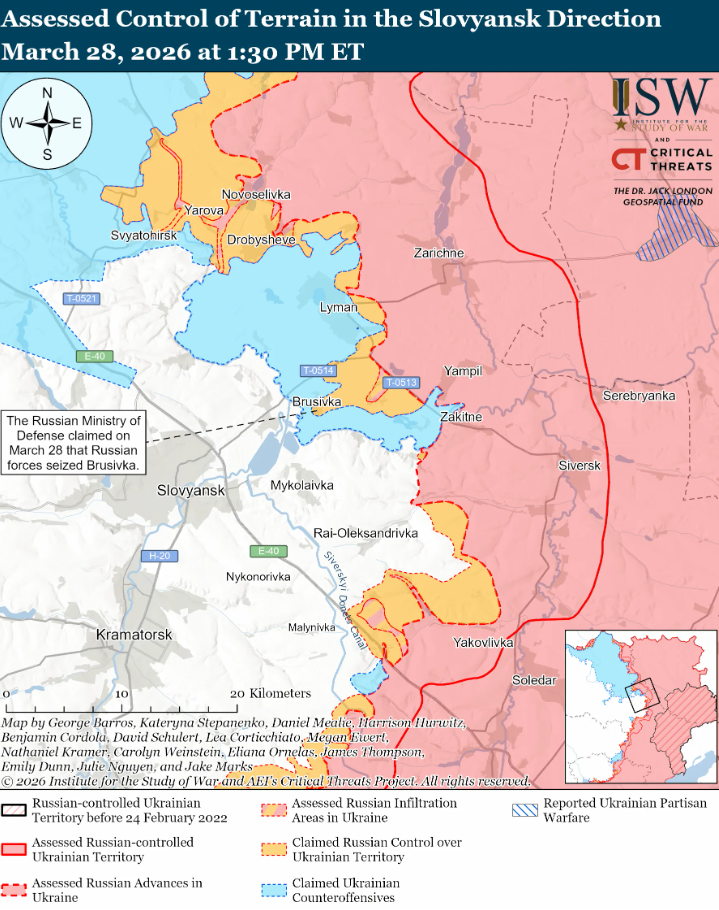 Українські війська просунулися на Слов'янському напрямку – ISW