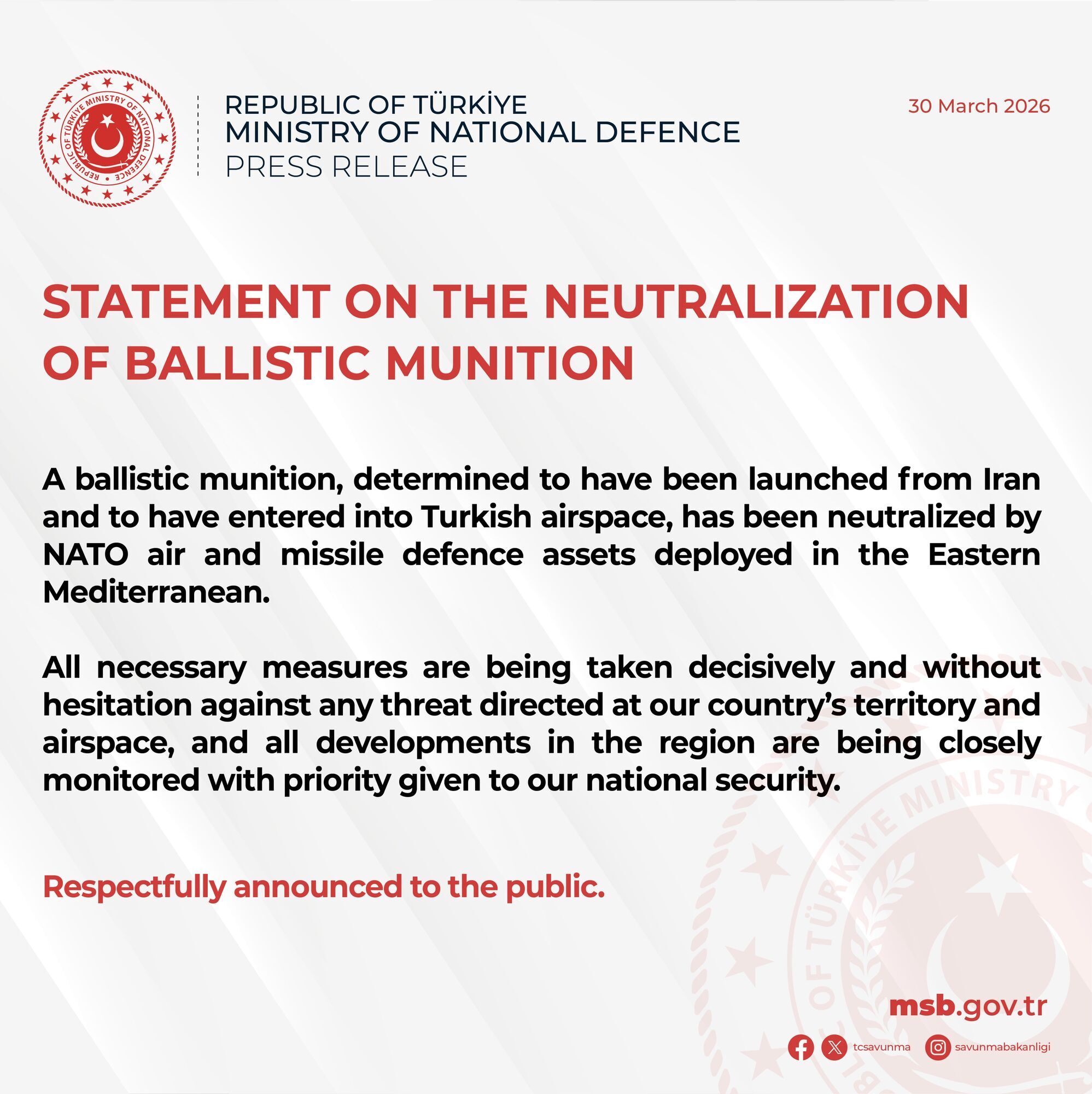 Иран снова атаковал Турцию баллистикой: ее сбили силы ПВО НАТО