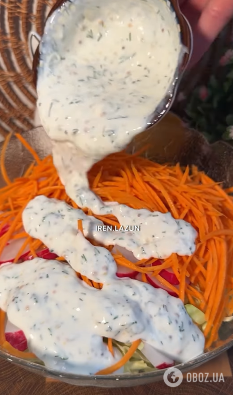 Весенний овощной салат без майонеза: все ингредиенты остаются полезными