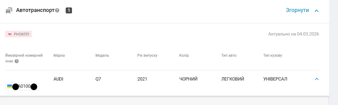 Еще автомобиль с такими же номерами