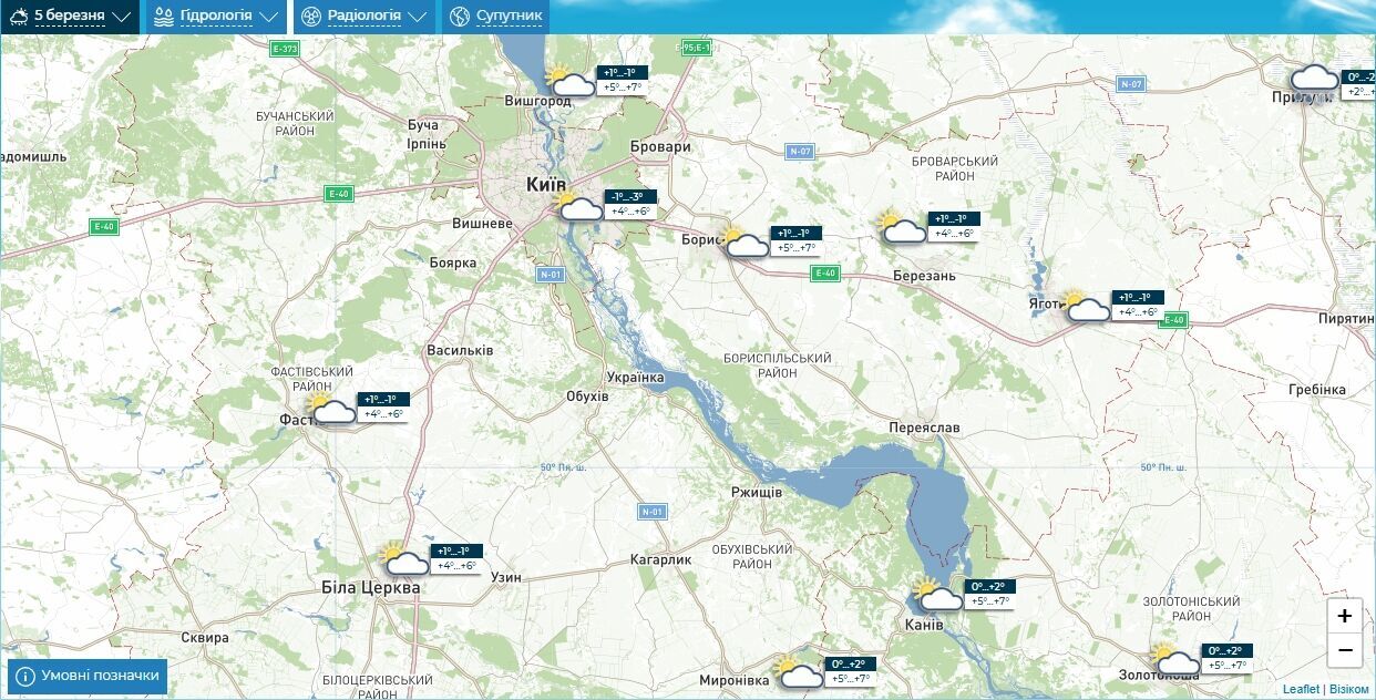 Облачно с прояснениями и до +9°С: подробный прогноз погоды в Киеве и области на 5 марта
