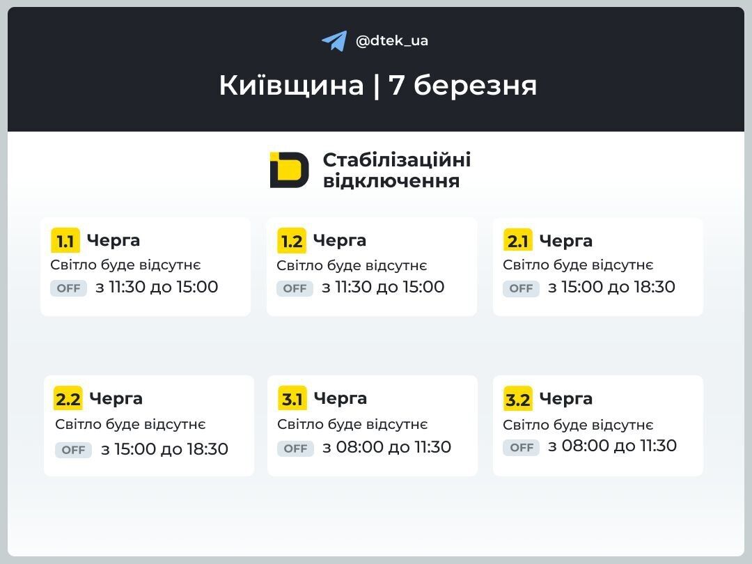 Электроэнергию 7 марта будут отключать не всем: где и какие графики будут действовать