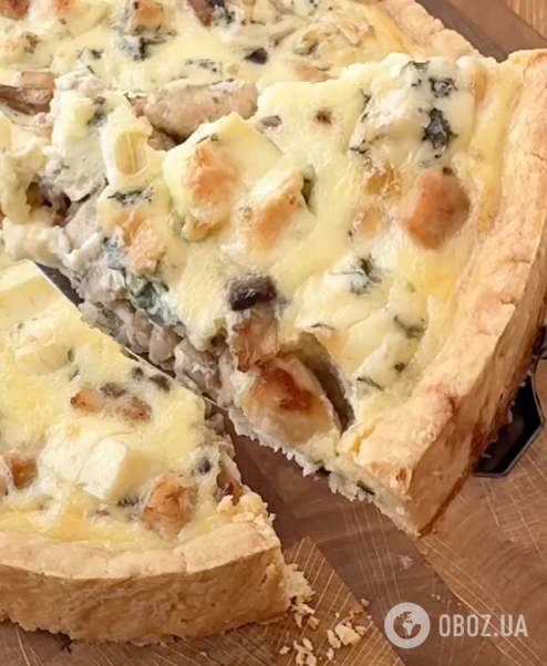 Смачний сирно-грибний кіш за 30 хвилин: рецепт апетитної закуски, коли гості на порозі