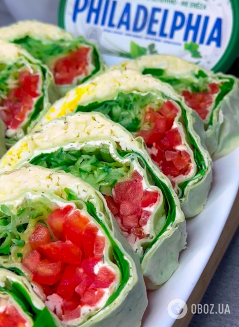 Быстрая закуска из лаваша за 15 минут: используйте курицу, овощи и зелень