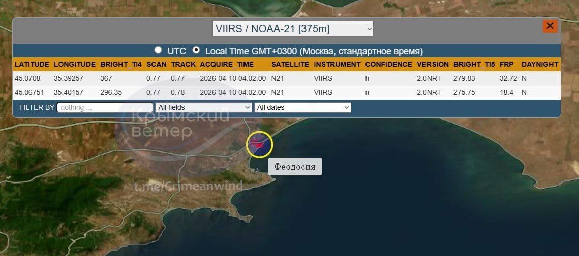 В окупованій Феодосії після атаки дронів третю добу горить нафтобаза. Супутникові знімки