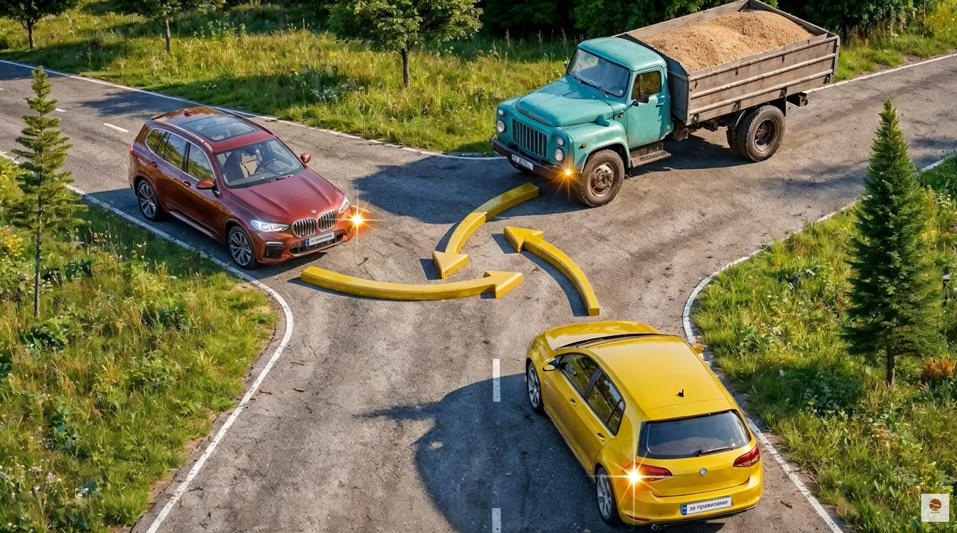 В якому порядку авто проїдуть перехрестя? Тест на знання ПДР