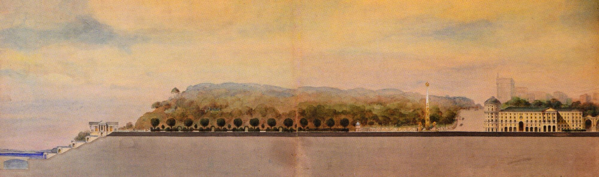 Палаци та будівлі з колонами: у мережі показали проєкт відновлення Хрещатика в Києві 1944 року. Фото