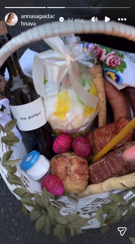 Саливанчук – в Буковеле, а Сумской паску спек муж: украинские звезды показали свои корзины на Пасху. Фото