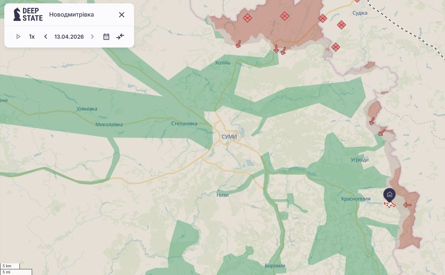 Идут бои: Трегубов ответил, действительно ли оккупанты продвинулись на Сумщине. Карта