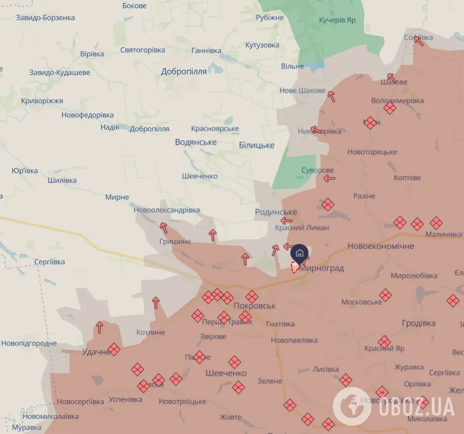 На Покровском направлении оккупанты почти полностью захватили Гришино и взяли ВСУ в "мешок" возле Светлого – DeepState