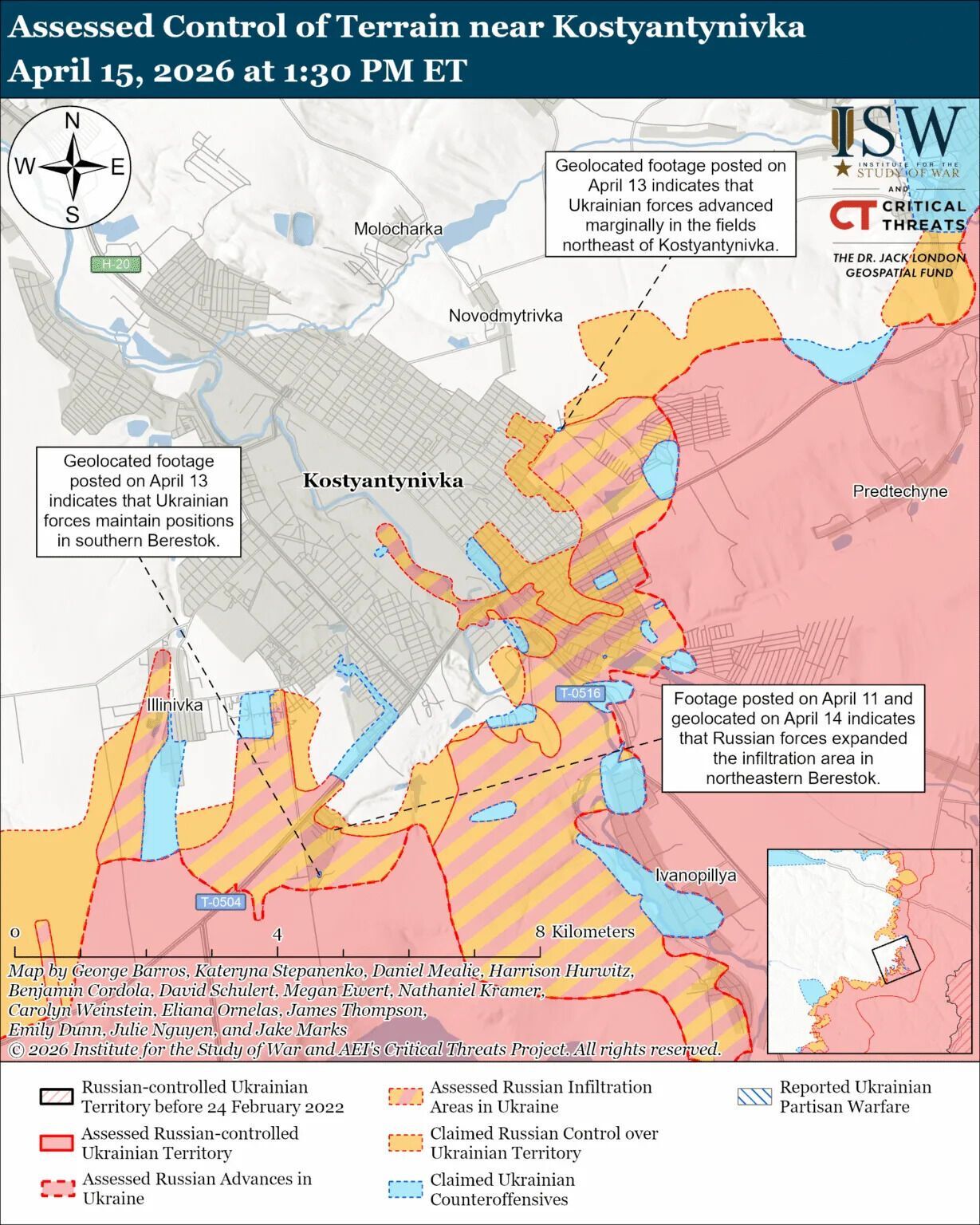 Украинские войска продвинулись в районах Славянска и Константиновки – ISW
