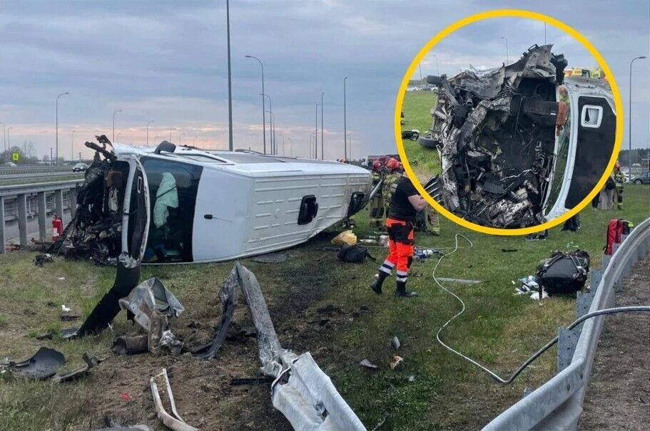 Врезался в отбойник: в Польше перевернулся микроавтобус с украинцами, есть пострадавшие. Фото