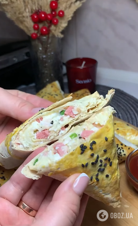 Ситні трикутники з лаваша з начинкою: готуються за лічені хвилини