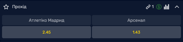 Другою півфінальною парою стала "Атлетіко" – "Арсенал", фаворитами вважаються "каноніри"