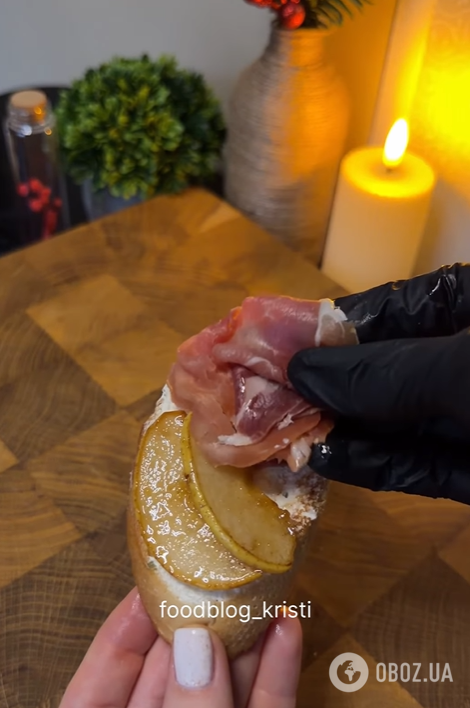 Вишукані брускети з хамоном та карамелізованою грушею: як приготувати ефектну закуску