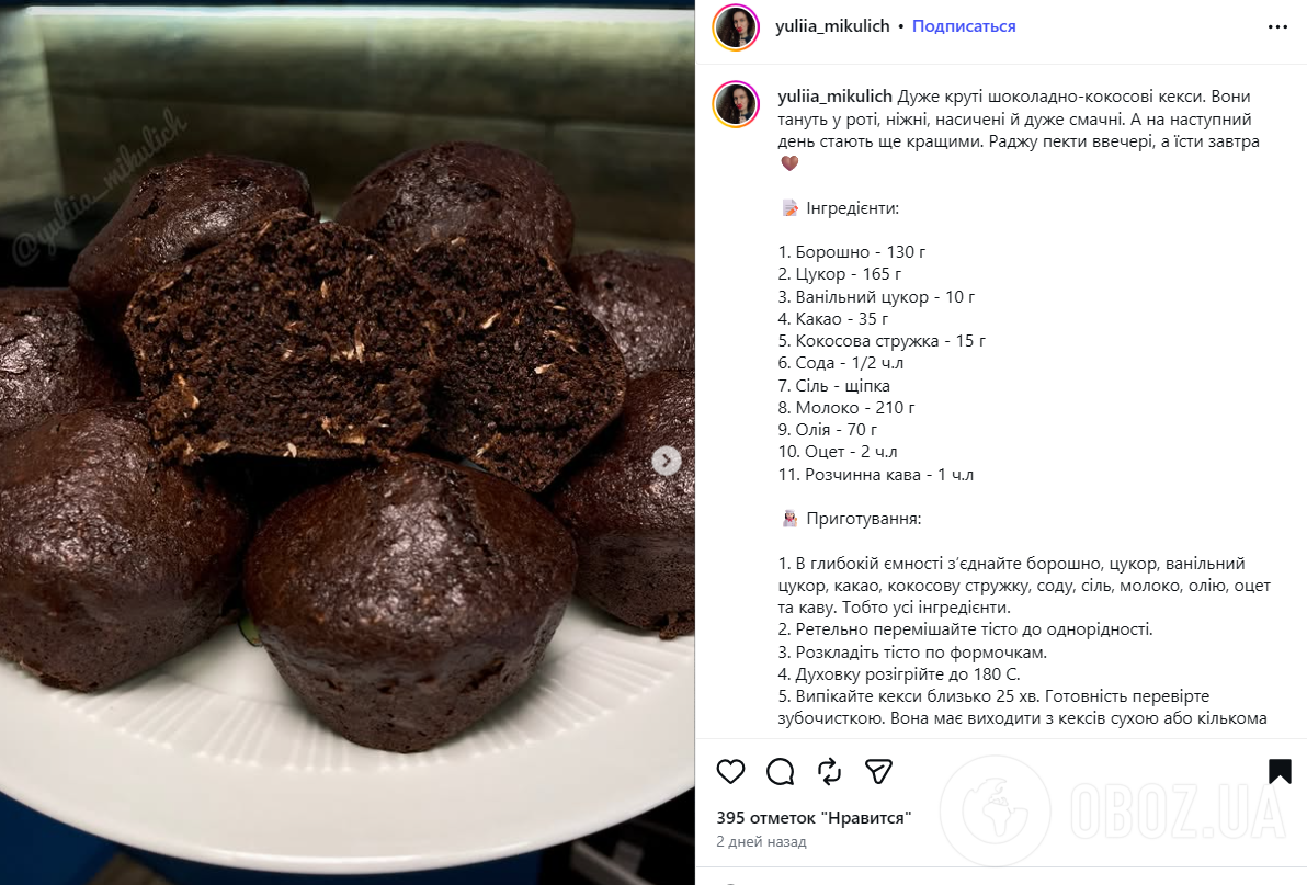 Домашние шоколадно-кокосовые кексы к чаю: из чего приготовить удачное тесто