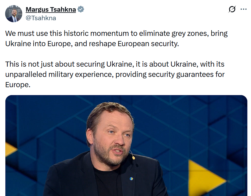 "Найефективніша військова сила": в Естонії заявили, що  Європа також потребує гарантій безпеки від України