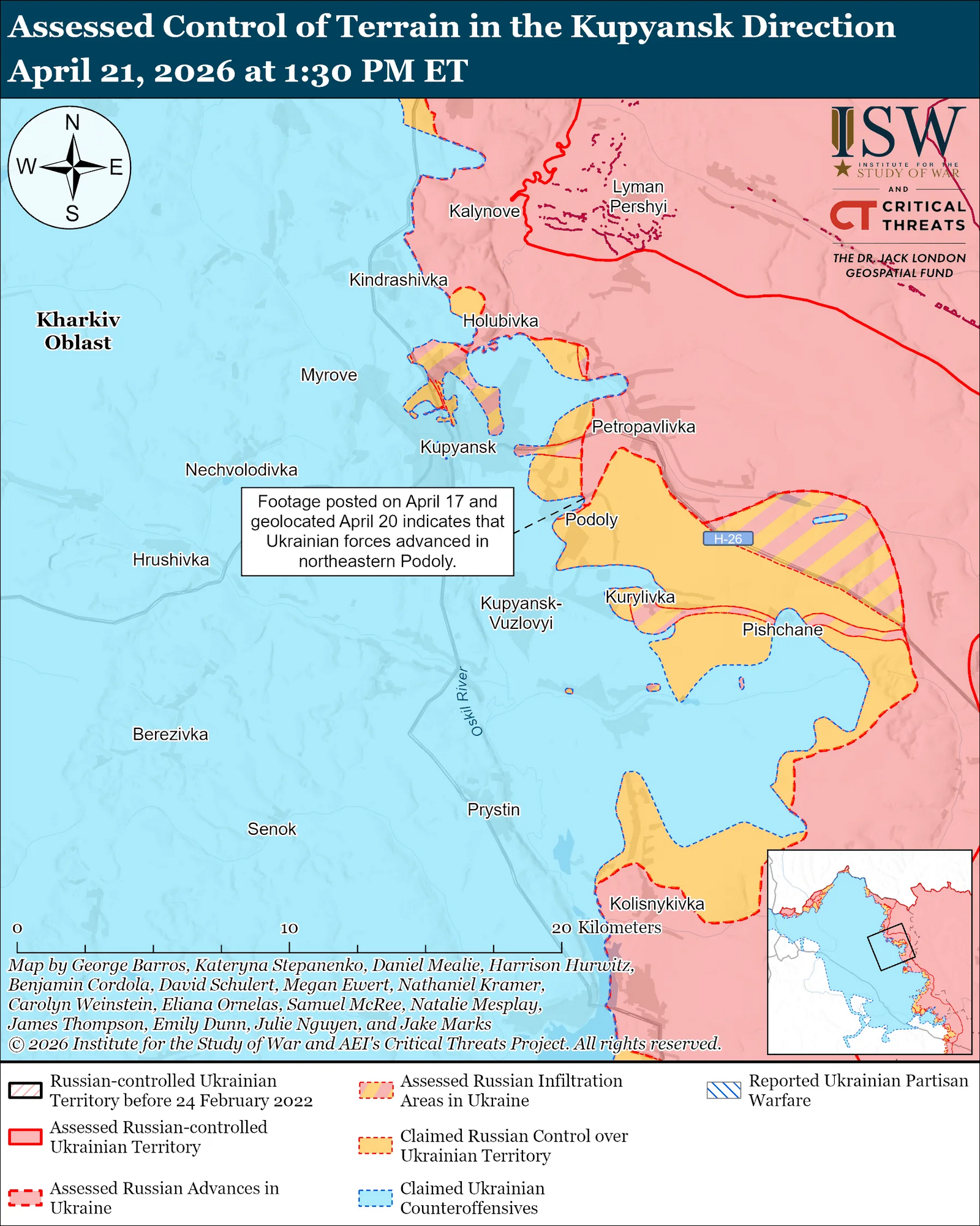 Українські війська просунулися на Куп'янському напрямку та в тактичному районі Костянтинівка-Дружківка – ISW
