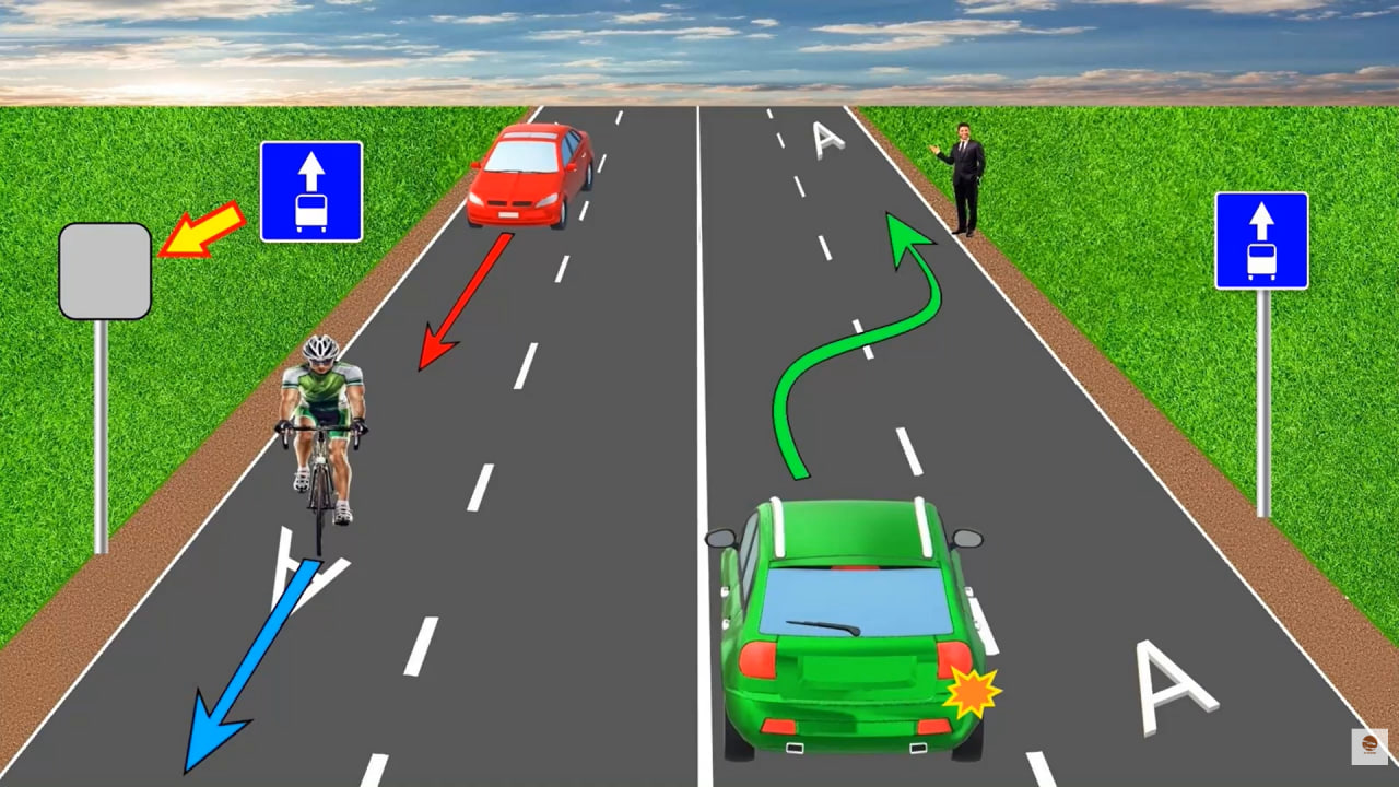 Кому запрещена выбранная траектория движения? Тест на знание ПДД