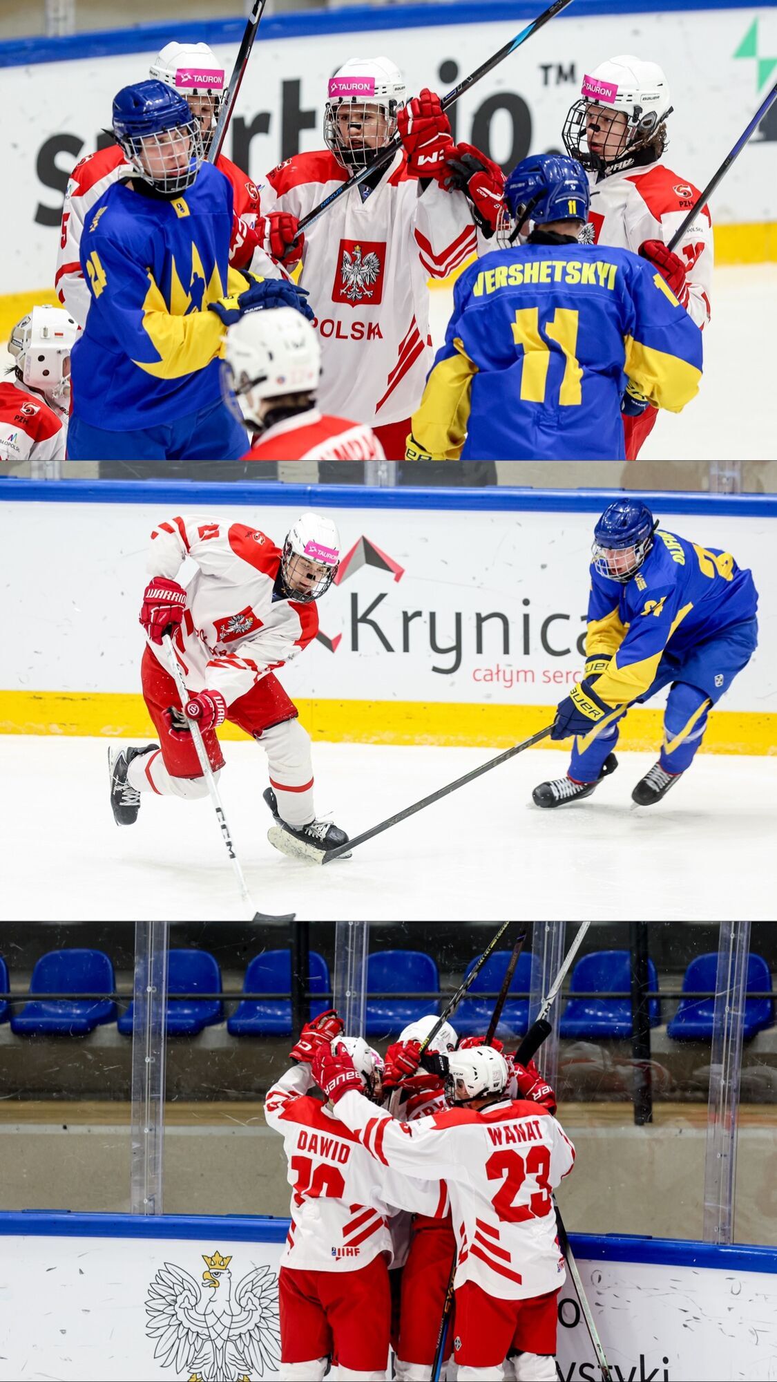 Україна перемогла Польщу перед польськими трибунами, двічі поступаючись по ходу матчу на чемпіонаті світу з хокею U18. Відео